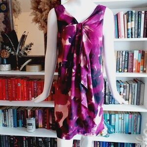 Ann Taylor LOFT Purple Pink Floral Sheath Dress P5555